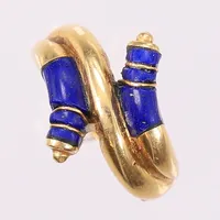 Ring med blå stener, Ø17mm, bredde 2-15mm, 18K Vekt: 4,6 g