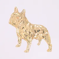 Anheng/nål, fransk bulldog, 14K, 30x28mm Vekt: 6 g