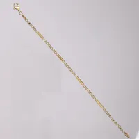 Armbånd, lengde 18,5cm, bredde 2,5mm, 14K Vekt: 3,4 g