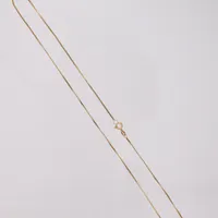 Kjede, lengde 38 cm, bredde 1 mm, 14K Vekt: 1,9 g