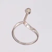 Ring med diamant old cut, ø 17,5mm, 14K Vekt: 2,7 g