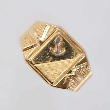 Ring med anker-symbol, Ø18,6mm, bredde 3-13mm, 18K Vekt: 4,3 g