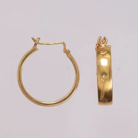 Øreringer, 18K, diameter 18 mm, bredde 4,3 mm, 2,9 g.