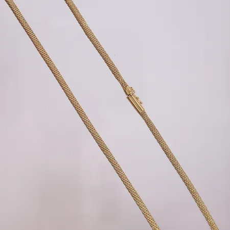 Kjede, lengde 45cm, bredde 3,2mm, 14K Vekt: 14 g