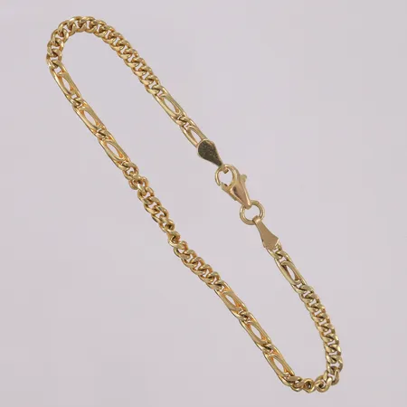 Armbånd, lengde 20cm, bredde 3,3mm, 14K Vekt: 9 g Kontakt Lånekontoret for frakt