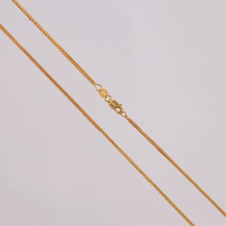 Kjede, lengde 45cm, bredde 1,2mm, 22K Vekt: 4 g Kontakt Lånekontoret for frakt