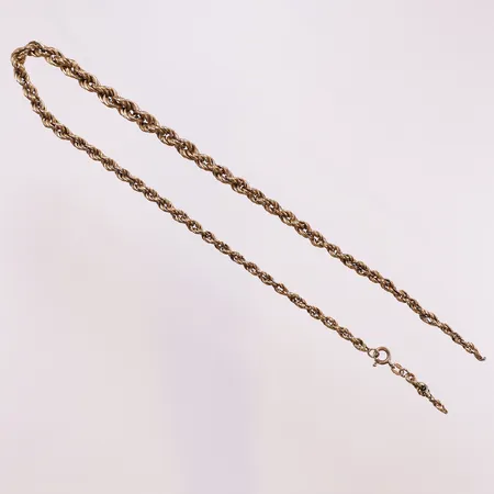 Halskjede, lengde 43cm, bredde 4mm, røket, 18K Vekt: 12,2 g Kontakt Lånekontoret for frakt