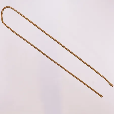 Halskjede, lengde 45cm, bredde 2,7mm, har ikke lås, 22K Vekt: 16,5 g Kontakt Lånekontoret for frakt
