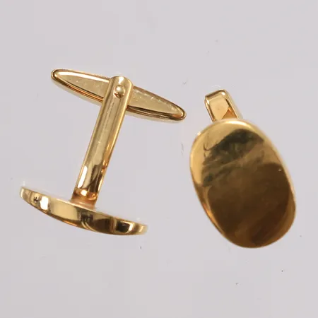 Manskjettknapp, diameter 13x18,8 mm, 14K. Vekt: 19,9 g Kontakt Lånekontoret for frakt