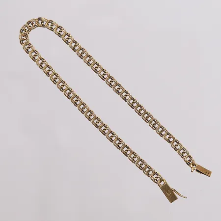 Armbånd, bismark, 19 cm, bredde 4  mm, 14K. Vekt: 5,1 g Kontakt Lånekontoret for frakt