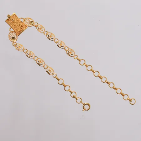 Armbånd, 18 cm, bredde 4,6 mm, 21K. (Lån A5704-A5707 er i samme design). Vekt: 4,7 g Kontakt Lånekontoret for frakt