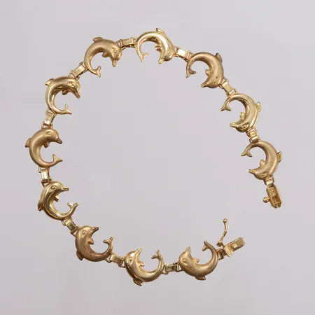 Armbånd, 19 cm, bredde 11 mm, 14K. Vekt: 6,6 g Kontakt Lånekontoret for frakt