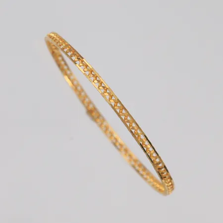 Armring, ø = 6 cm, bredde 3,1 mm, 22K. Vekt: 8,3 g Kontakt Lånekontoret for frakt
