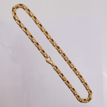Halskjede anker (hult), lengde 45 cm, bredde 4-8,5 mm, 18K Vekt: 69,9 g Kontakt Lånekontoret for frakt