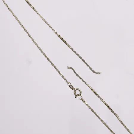 Halskjede, lengde 43cm, bredde 1,3mm, røket, 14K Vekt: 6,3 g Kontakt Lånekontoret for frakt