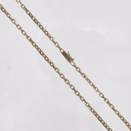 Halskjede Anker, lengde 45,5cm, bredde 1mm, 14K.  Vekt: 14,7 g Kontakt Lånekontoret for frakt