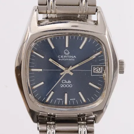 Armbåndsur Certina Club 2000, ref 913.3870.41, automat, stål, uten tilbehør.  Kontakt Lånekontoret for frakt