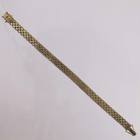 Armbånd X-lenke uten stav, lengde 19,5cm, bredde 8,1mm, 14K Vekt: 19,9 g
