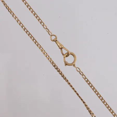 Lenke til lommeur, lengde 47cm, bredde 2,4mm, 14K Vekt: 12,3 g Kontakt Lånekontoret for frakt