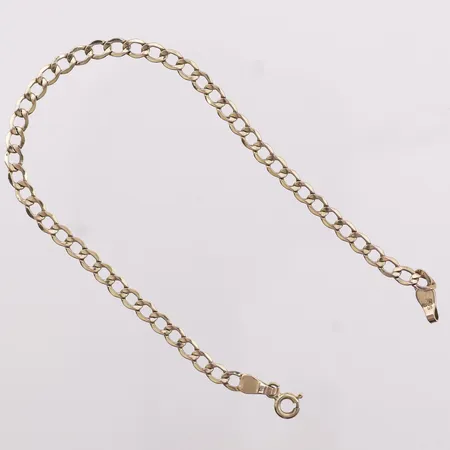 Armbånd, Panser, lengde 20cm, bredde 3,8mm, 14K Vekt: 1,9 g Kontakt Lånekontoret for frakt