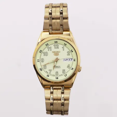 Klokke, Seiko Sports 5, ref 7S26-02C0, serienr 451208, automat, ca 36mm, arabisk/engelsk dato, ingen tilbehør.  Kontakt Lånekontoret for frakt