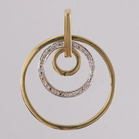 Anheng med blanke stener, 31x26mm, 14K Vekt: 2,9 g Kontakt Lånekontoret for frakt