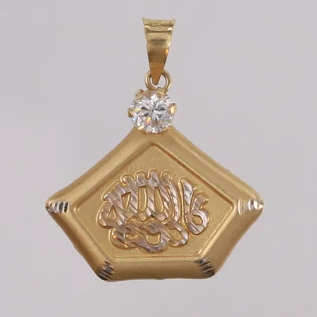 Anheng med blank sten, 27x23mm, 14K Vekt: 0,8 g Kontakt Lånekontoret for frakt