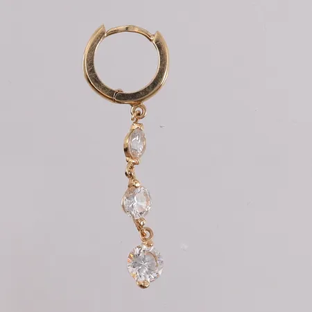 Én løs dobb med blanke stener, 35x11mm, 14K Vekt: 1,3 g Kontakt Lånekontoret for frakt