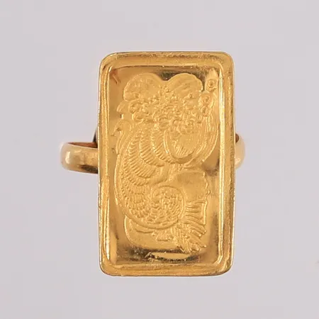 Ring justerbar (OBS! Barnering/liten størrelse), 17x10mm, 24K Vekt: 2 g Kontakt Lånekontoret for frakt