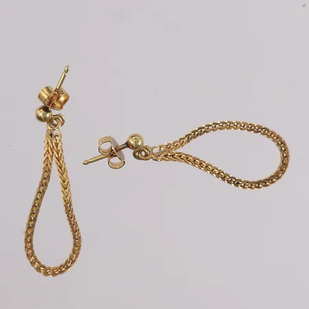 Ett par øredobber (stoppere er 14K), 30x12mm, 18K Vekt: 2,9 g Kontakt Lånekontoret for frakt