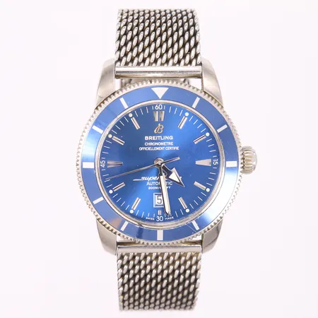 Breitling Superocean Heritage, ø46mm, ref. A17320 (16 - C734), snr. 1416175, stål, automatisk, safirglass, blå urskive, med boks, papirer og garantikort (kjøpt Australia 18.04.2012) Kontakt Lånekontoret for frakt