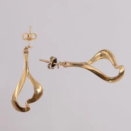 Ett par øredobber (én stopper er gullforgylt), 31x15mm, 14K Vekt: 3,6 g Kontakt Lånekontoret for frakt