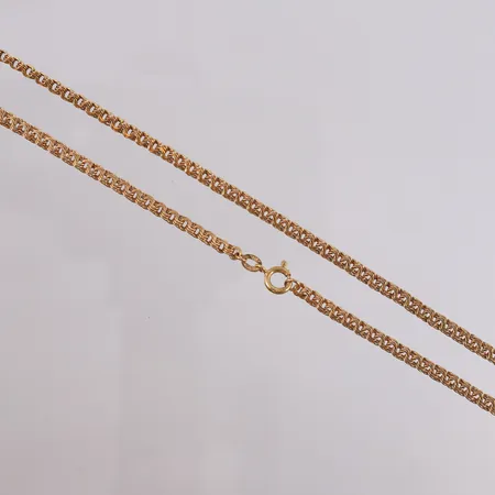 Halskjede, bismarck, lengde 50cm, bredde 3,7mm, 18K.  Vekt: 14,3 g Kontakt Lånekontoret for frakt