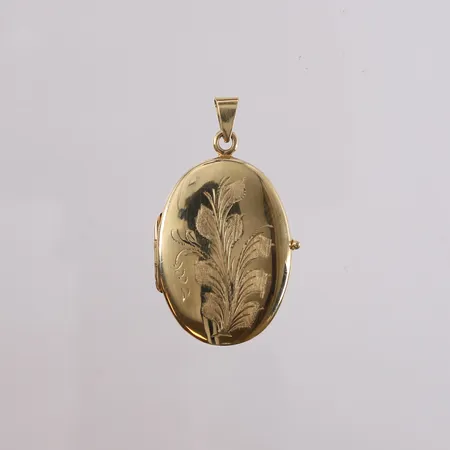 Medaljnong/Anheng, åpningsbar, høyde ca 44mm, 14K.  Vekt: 9,2 g Kontakt Lånekontoret for frakt