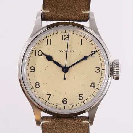 Armbåndsur Longines Heritage Military, ref L28194932, snr 498224006, ø38,5mm, stål, automat, safirglass, sertfikat Gran Canaria år 2022, bok, boks og yttereske, fin tilstand.  Kontakt Lånekontoret for frakt