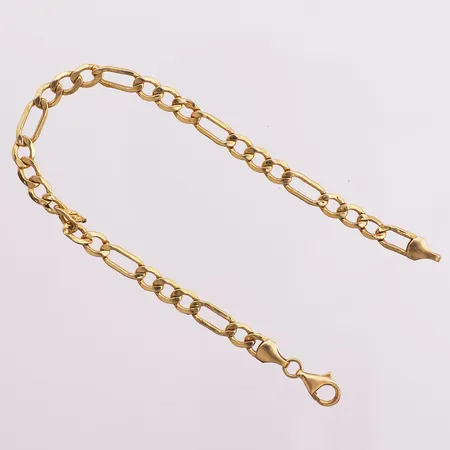 Armbånd Figaro, lengde 19,5cm, bredde 4,9mm, mønster defekt, 22K Vekt: 5,2 g Kontakt Lånekontoret for frakt
