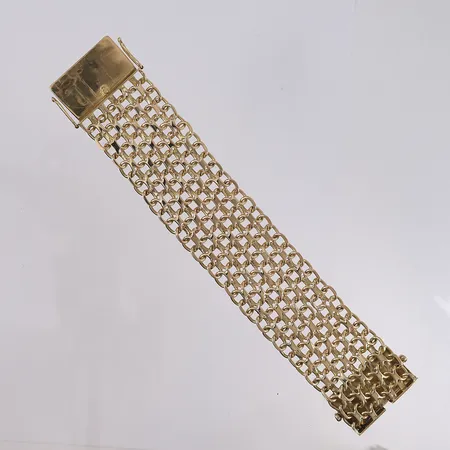Armbånd X-lenke, lengde 18,5cm, bredde 36,2mm, 18K Vekt: 123,6 g Kontakt Lånekontoret for frakt