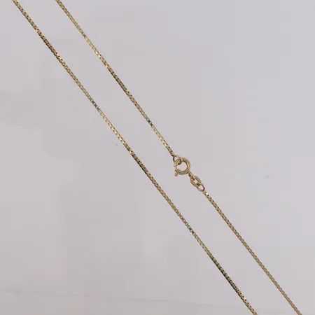 Kjede Veneziansk, lengde 40,5cm, bredde 1,1mm, 14K Vekt: 4 g Kontakt Lånekontoret for frakt