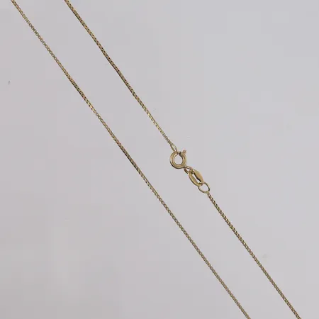 Kjede Veneziansk, lengde 46cm, bredde 0,9mm, 18K Vekt: 2,7 g Kontakt Lånekontoret for frakt