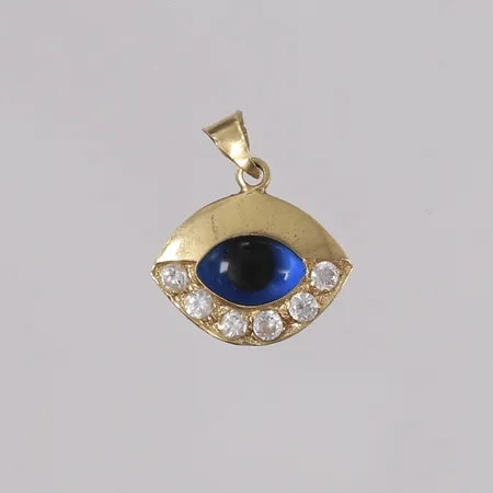 Anheng øye med blanke stener, 19x16mm, 14K Vekt: 1,9 g Kontakt Lånekontoret for frakt