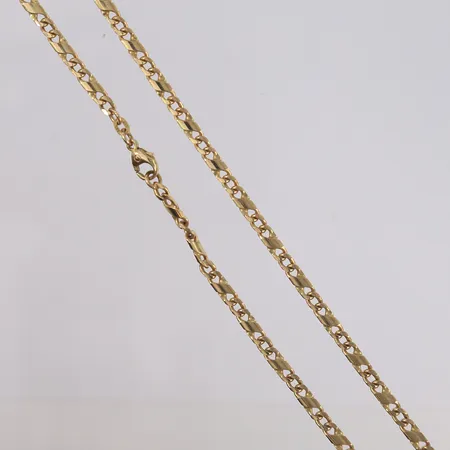 Kjede, lengde 45cm, bredde 3,8mm, 14K Vekt: 19,4 g Kontakt Lånekontoret for frakt