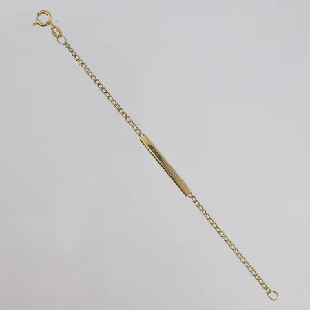 Armbånd, lengde 14cm, bredde 2- 3,2mm, noe bulkete, 18K Vekt: 1,3 g Kontakt Lånekontoret for frakt