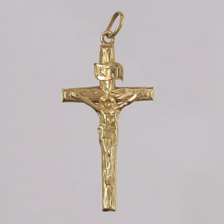 Anheng krusifiks, 35x16mm, 14K Vekt: 0,8 g Kontakt Lånekontoret for frakt