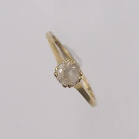 Ring med blank sten, ø16,8mm, bredde 0,9- 5,5mm, 14K Vekt: 1,7 g Kontakt Lånekontoret for frakt