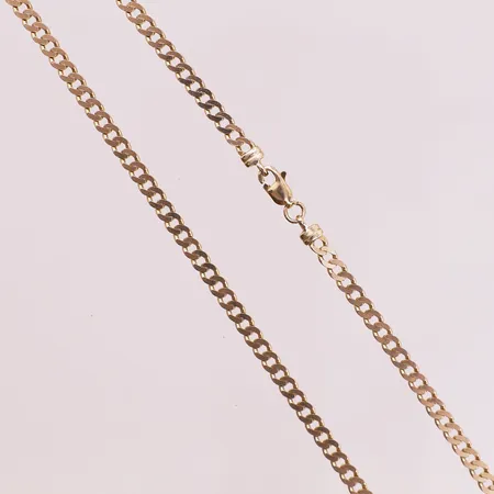Kjede, panser, lengde 52cm, bredde 3,6mm, 14K Vekt: 12,6 g Kontakt Lånekontoret for frakt