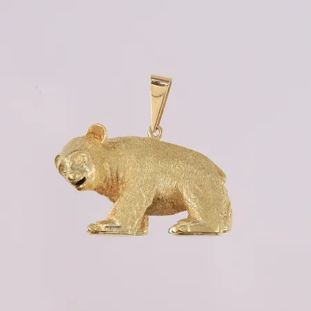 Anheng, bjørn, 30x15mm, 14K Vekt: 12,6 g Kontakt Lånekontoret for frakt