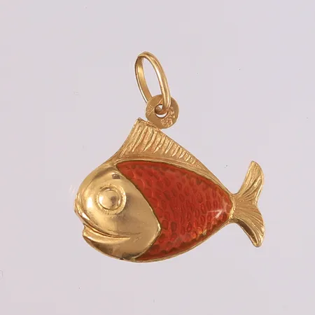 Anheng fisk, 23x21mm, 18K Vekt: 2,3 g Kontakt Lånekontoret for frakt
