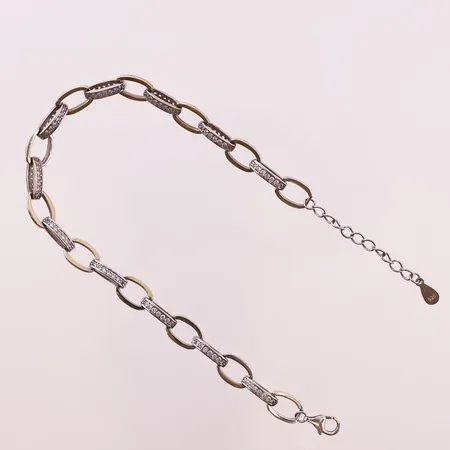 Armbånd med klare stener, lengde 23cm, bredde 6,8mm, 925S Vekt: 7,9 g Kontakt Lånekontoret for frakt