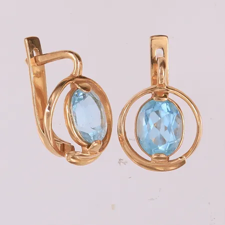 Øredobber med turkise stener, ø9 mm, 14K. Vekt: 5,5 g Kontakt Lånekontoret for frakt