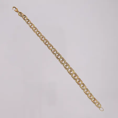 Armbånd Bismarck, lengde 16cm, bredde 7mm, 14K, defekt lås Vekt: 10,2 g Kontakt Lånekontoret for frakt